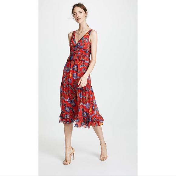 Rebecca Minkoff Red Floral Lucy Dress sz 2 EUC - Picture 5 of 16